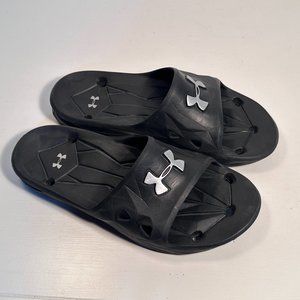 Under Armour Black Rubber Slide Sandals Women Size 8 (Men size 7)